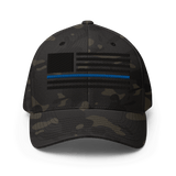 Blacked Out BlueLine Flag - Flexfit Hat