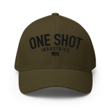 One Shot Industries Logo - Black on White Flexfit