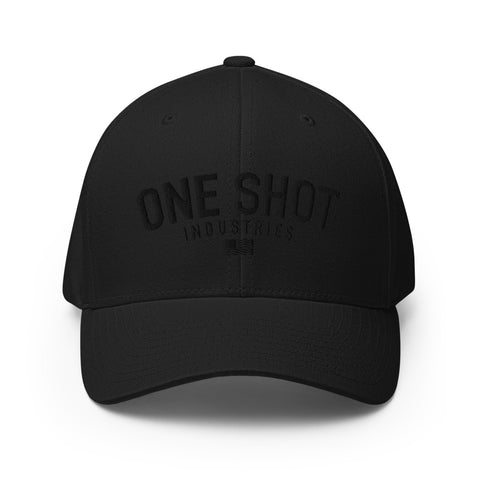 One Shot Industries Logo - Black on Black Flexfit