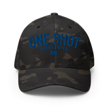 One Shot Industries Logo - Blue on Red Flexfit
