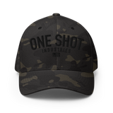 One Shot Industries Logo - Black on Black Flexfit