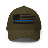 Blacked Out BlueLine Flag - Flexfit Hat