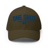 One Shot Industries Logo - Blue on Red Flexfit