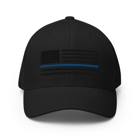 Blacked Out BlueLine Flag - Flexfit Hat