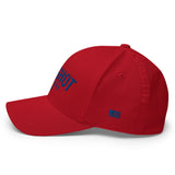 One Shot Industries Logo - Blue on Red Flexfit