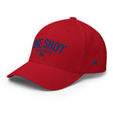 One Shot Industries Logo - Blue on Red Flexfit
