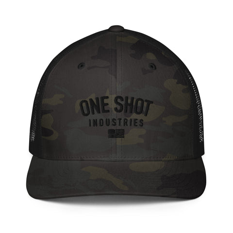 One Shot Industries Blackout Logo - Closed-back trucker cap