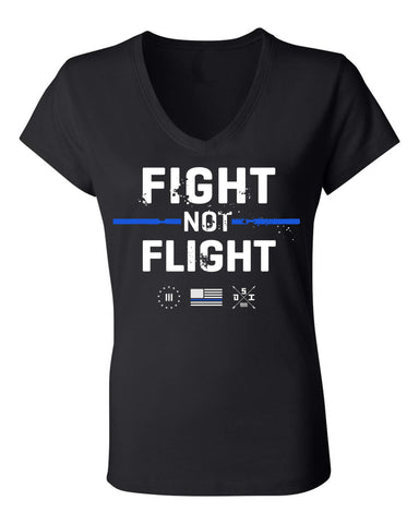 Ladies Vneck Fight Not Flight - Thin Blue Line (Limited Edition)