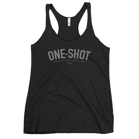 One Shot Industries Logo - Women's Racerback Black Tank